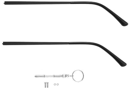 Fendawn Strive 1 Paar Metallbügel, Ersatzbügel für Brillen, Brillenbügel Beine 4 mm Breite, Brillengestell Reparaturset Universal (Schwarz)