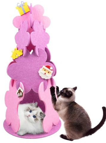 Nid de Sapin de Noël - Lit pour Chat d'Arbre Résistant aux Rayures - Maison Réutilisable et Résistante à l'Usure avec Design Spacieux - Arbre de Nidification