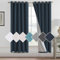 H.Versailtex 100% Faux Linen Blackout Curtains for Living Room, Eyelet Thermal Insulated Linen Textured Curtains Anti-Rust Grommet Bedroom Curtains, W66 x L72 Inch 2 Panels Set, Navy