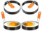 sourcing map 4Pcs Egg Rings 4 Stainless Steel Nonstick Pancake Cooking Ring with Silicone Handle for Griddle Frying Eggs Sandwich Omelets Breakfast