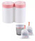 Waste Bin Bags Liner 50L Sacks Strong 20mu Thick Rubbish Trash Drawstring Bin Bags with Dispenser Roll, White and Pink,2 Rolls Extra Strong,Heavy Duty,Refuse Sacks (30 Bags)
