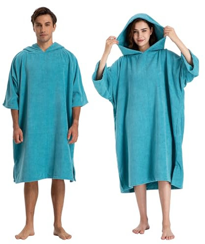 Winthome Changing Bath Robe, Surf Poncho Towel with hooded (M, Ocean Blue)