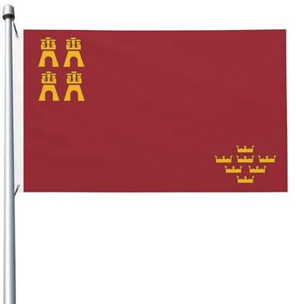 Bandera De Jardín Bandera De La Región De Murcia Garden Flag Resistente A La Intemperie Estandarte Para Patio Jardin Vacaciones 150X90Cm