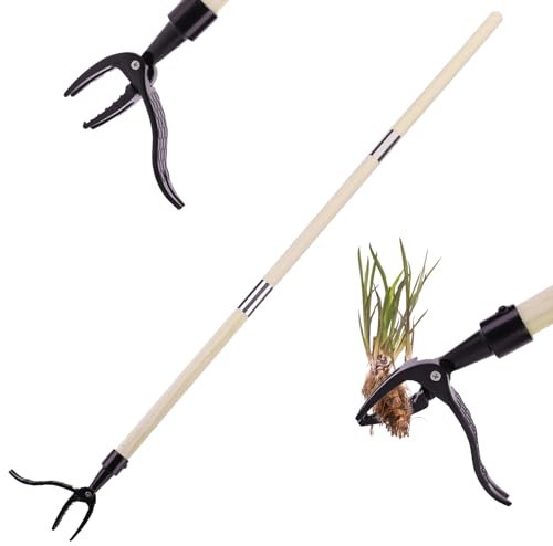 FitRepa Desherbador Quita Hierbas Manual Extractor Malas Hierbas con 4 Garras y Pedal de Acero Inoxidable, Elimina fácilmente Las Malas Hierbas, para Jardín y Césped