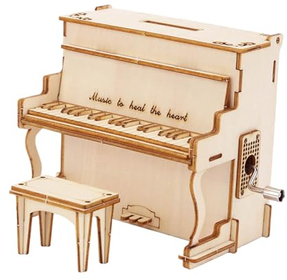 3D-Puzzle Für Erwachsene | Holz -Bausatz Klavier Musikspiedose,Konstruktions Bastelset Hobby Für Zimmer Wohnzimmer Deko