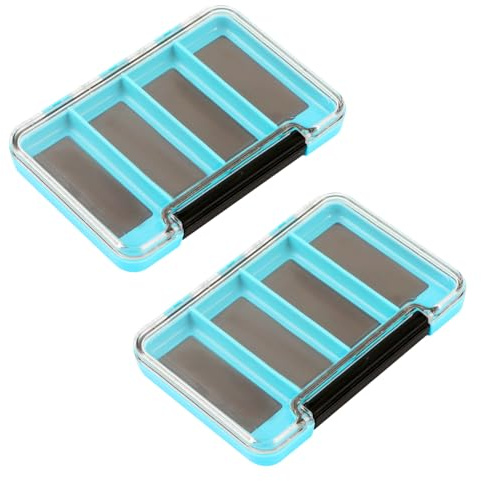 Fishing Tackle Box, 2Pcs 4/8/12-Grids Magnetic Fish Hook Box Waterproof Fishing Box for Lures Hooks Accessories