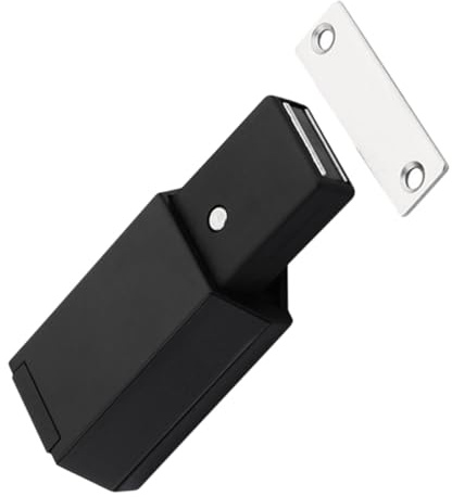 BUGUUYO Magnetischer Druckverschluss Push To Open Schranktürriegel aus Zinklegierung Schwarz Bequeme Installation für Möbel und Spanplatten Praktischer Türöffner
