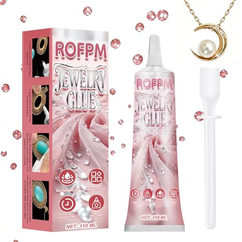 Pegamento para Piedras Preciosas, Extrafuerte, Transparente, Pegamento para Manualidades, Resistente Al Agua, de Secado RáPido, Para Pegar Textiles, Perlas, Joyas, Lentejuelas de Cristal, 110 ML
