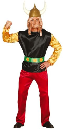 FIESTAS GUIRCA | Comics Gallier Kostüm für Herren (48-50/M) - Jacke, Gürtel und Hose - Kostüme für Abenteuer und Epochen für Halloween, Karneval und Themenpartys - Ideal für Männer - Schwarz und Rot