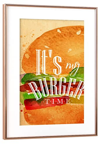 artboxONE Poster mit Rahmen Kupfer 75x50 cm Burger Aquarell von Anna Kozlenko - gerahmtes Poster