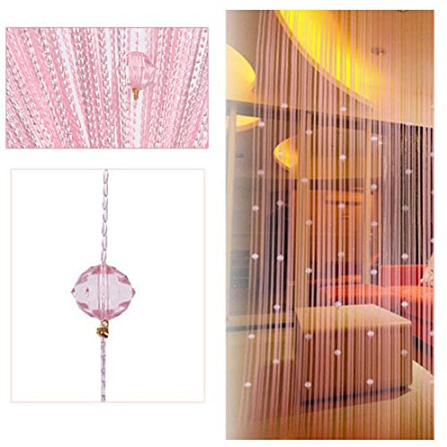 ZAIQUN Tassel Screen Fringe Curtains Decorative Door String Beads Divider Pink