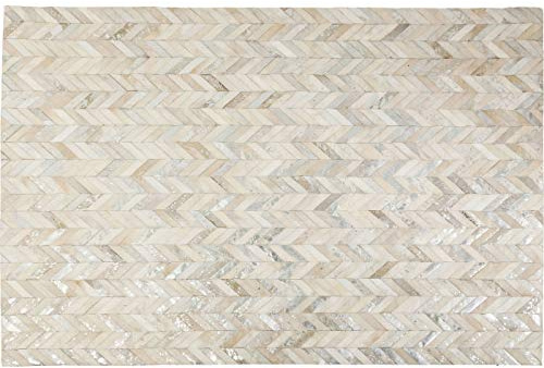 Kare Design Teppich Spike Elegance, großer Wohnzimmerteppich, handgefertigter Bodenteppich, Vorleger, Läufer, Beige 1x170x240cm, (H/B/T)
