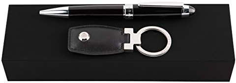 Hugo Boss Executive Cravate Set aus Kugelschreiber und Schlüsselanhänger Messing Schwarz HAK004B + HSN0014A, HPBS004B
