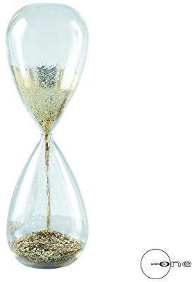 Mascagni Casa - Sablier en Verre avec Paillettes dorées h.40
