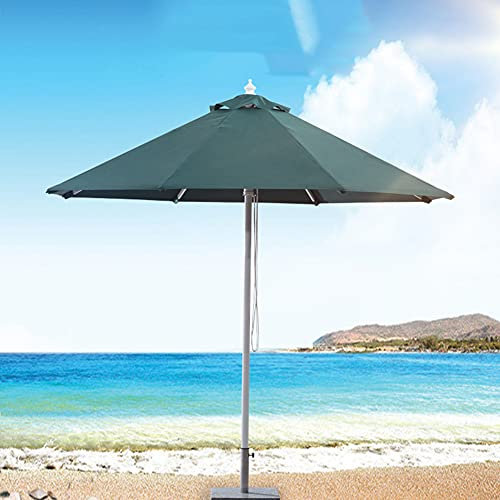 ACXZ 250cm Aluminium-Sonnenschirm im Freien Terrassenschirm, Seilzug-Hebesystem Gartenschirm-Tischschirm zum Ersetzen von Gartenmöbeln, dunkelgrün, ohne Sockel