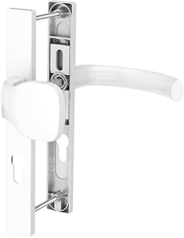 Premium Drückergarnitur Jupiter DHS 92mm - Rechteckig - Griff-Knauf, Farbe:Weiß RAL 9016, Schildbreite:32mm