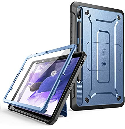 SUPCASE Custodia per Samsung Galaxy Tab S7 FE (2021) 12,4 pollici con Pellicola Protettiva + Cavalletto Pieghevole + Supporto per Stilo (Blu)