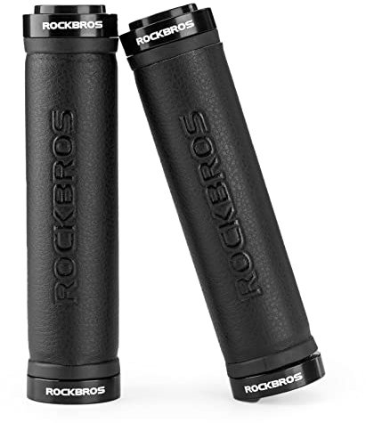 ROCKBROS Lenkergriffe Fahrradgriffe Ergonomische rutschfeste MTB Griffe Lock-on Design Schwarz