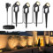 APONUO LED Gartenbeleuchtung, Außenleuchten Netzbetriebene 17m 12V Niederspannungs-Pfad Strahler mit Adapter IP67 Wasserdicht für Garten Hof Terrasse Bäume Rasen(Warmweiß, 4er Pack)