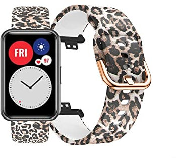 BrynnShop Armband Kompatibel mit Huawei Watch Fit Für Herren Damen Silikon Armbänder Muster Ersatzband Schnalle Minimalismus Verstellbare Uhrenarmband (1)