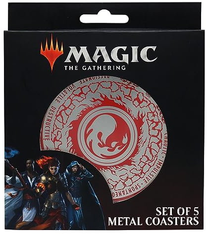 Magic: The Gathering Metall-Untersetzer-Set – Set mit 5 bedruckten MTG-Getränkeuntersetzern – Offizielles Merchandise für Fans, Spieler & Sammler