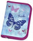 Federmäppchen für Mädchen mit Namen Bedruckt | Schmetterling Butterfly | Gefülltes Schüler-Etui Personalisierte Federtasche