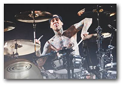 YIMING Travis Barker Schlafzimmer-Poster, Konzert, Foto, Trommel, Leinwand, Poster, Wandkunst, Bilddrucke, hängende Foto-Geschenkidee, Dekoration, Heimposter, Kunstwerke, 30 x 45 cm