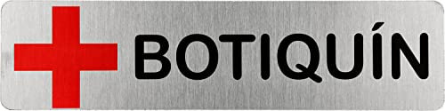 Becral® - Señal de acero inoxidable BOTIQUIN | Placa puerta | Señal informativa | Cartel Puerta 200X50mm (ref.RD707022)