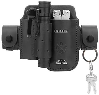 1791 EDC Robuste Multitool-Etui, Leder-EDC-Organizer, Multitool-Tasche für Gürtel, auch für Messer, Taschenlampe, Schlüssel – kompatibel mit Leatherman, Gerber, Action-Snap, Schwarz