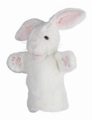 alles-meine.de GmbH Handpuppe - Hase/Kaninchen - Häschen Tier Haustier Bauernhof - Handspielpuppe/für Kinder & Erwachsene - Osterhase - weiße Hasen - Plüsch Kasperletheater P..