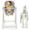 COSTWAY Babyhochstuhl klappbar, Babystuhl mit abnehmbarem Tablett & PU-Kissen, verstellbarer Essstuhl mit 4 Rädern, 6 Höhen, 5 Liegepositionen für 6-36 Monate Kinder, 15kg Belastbar (Grau)