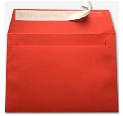 C5 (162x229mm) Coloured Envelopes for A5 Greeting Cards Wedding Invitations & Crafts Pack of 10 (Red Peel & Seal)