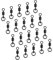 NEU AMZfishing® 20x Flexi Ring Swivel | Karpfenangeln| Karpfenzubehör | Karpfenangeln Zubehör | Angelzubehör | Angeln Zubehör | Karpfenwirbel (20 Stück, b: #5)