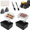 Silicone Air Fryer Liner,8pcs Dual Air Fryer Accessories for Ninja Dual AF300UK AF400UK, Including Silicone Air Fryer Liner & Racks & Paper Lining & Gloves & Food Clip Compatible with Oven, Microwave