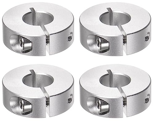 sourcing map 4pcs Shaft Collar 12mm Bore Aluminum Alloy Set Screw Split Clamp-On Collars, 30mm OD, 10mm Width, for Wheel Barrow Axle, Gearbox Assemblies, Machine Tools, Industry, Anodization