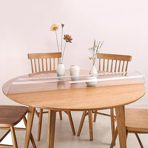 Runde Tischdecke,tischfolie Transparent Rund,durchsichtig Wasserdicht Tischschutz Schutzfolie,1,5 Mm/2.0mm/ 3.0mm Dick,für Schreibtisch Sofa Tisch Esstisch,3Agrade1.5mm-80cm/31inch