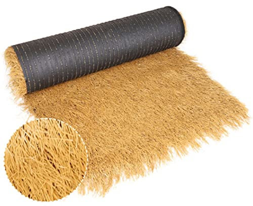 Künstliches Palmen Dächer Blätter Strohdach Matten, Palmgras Strohrolle Palmschindel, Thatched Dach Duck Blind Grass Kunststoff PE für Garten Pavillons Hausdekoration, Terrassenschirmabdeckung ( Color