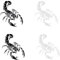 SUPERFINDINGS 4 Pz 2 Colori PET Scorpione Adesivo per Auto Scorpione Impermeabile Decalcomanie Autoadesiva Decalcomania per Finestrino Auto Laptop Bagagli 305x183x0.2mm
