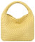 NOBLIFE Gewebte Taschen für Damen, modisch, einfarbig, Mini-Geldbörse, Magnetverschluss, Hobo-Tasche, Clutch, Yello
