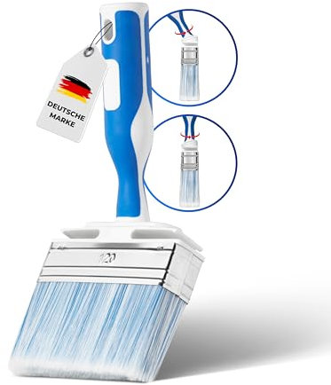 ORGAFLIX Lack-Flächenstreicher 120mm Premium - Kein Borstenverlust - Malerpinsel für alle Lacke inkl. 2K Ergo Griff mit innovativer Winkelfunktion - Borstenpinsel Lackpinsel