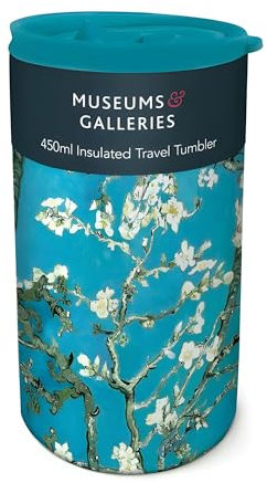 Museums & Galleries Insulated Travel Tumbler - Vincent Van Gogh Design - Almond Branches in Bloom - 350ml Stainless Steel Cup - Re-Usable Mug