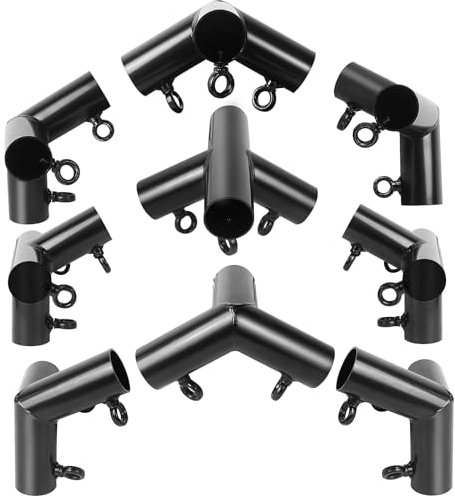 Aoneky Stahlrohrverbinder für Ø 3.5cm Gestänge des Zeltes, Eck-Verbinder Verbindungsstücke des Gestell für Montage des Pavillions, Partyzelt, Carport, Gartenfeten, Gewächshausrahmen, 9 Stück