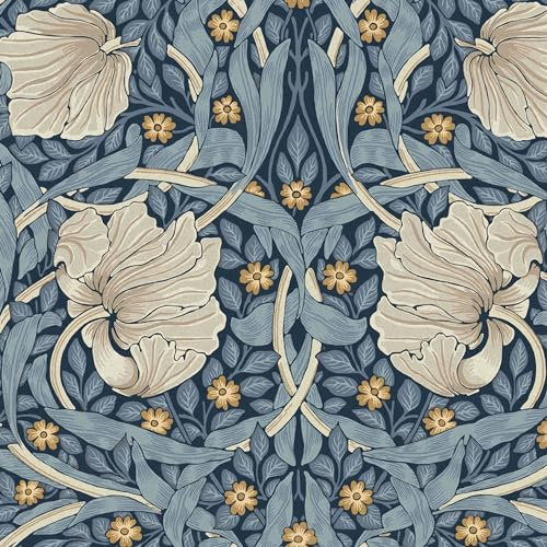 William Morris At Home Pimpernel Blue Vliestapete 10mx52cm | | Einfach anzubringen und zu Entfernen 1005 x 52