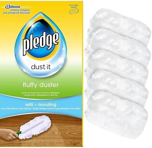 Fluffy Dusters Refill Pack Long Fluffy Fibres For Easier Dusting | Pick Up Dust & Common Allergens Replacement For Pledge Dusters Refills (Pack of 5)