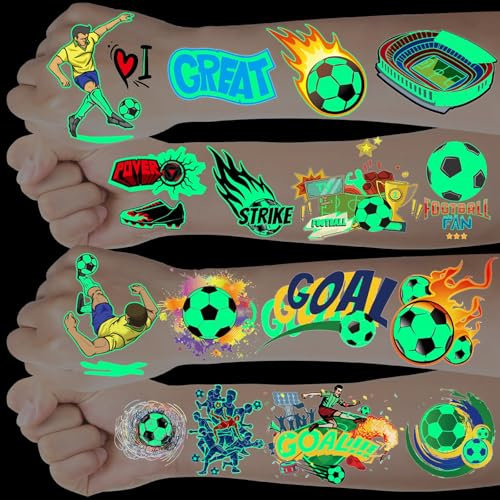 20 Stück Tattoo Kinder Fussball Geschenke Jungen, Füllung Schultüte Fussball Schulkind Einschulungsgeschenke, Mitgebsel Kindergeburtstag, Tattoo Jungen Fußball Kleinigkeiten für Kinder
