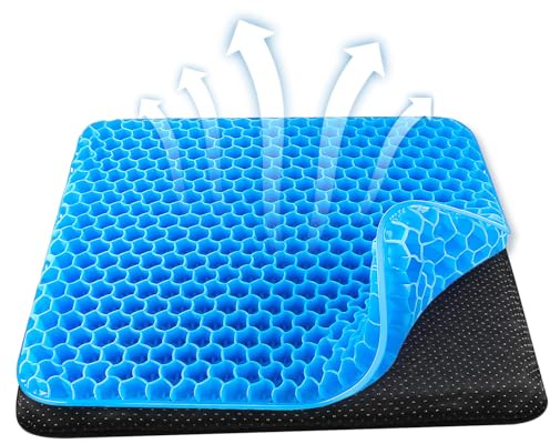Opakawpop Weiches Sitzkissen, Gel-Sitzkissen zum Sitzen, Druckwund, kühles Wabenkissen zur Druckentlastung, atmungsaktives Steißbein, Ischias, Schmerzkissen für langes Sitzen, Zuhause, Büro, Auto