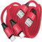 Lot de 2 câbles USB C, 0,5 m, 3,1 A, en nylon, pour iPhone 15 Pro Max, Samsung Galaxy S24, S23, S22, S21, S20, Note 10, Huawei P60, Pixel, Xperia XZ (rouge)