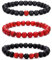 RANKEEF Perlenarmband herren 8mm Naturstein armbänder für herren Perlenarmbänder Set Verschiedene schwarze Perlenarmband Rote armbänder für herren Stretch Herrenarmbänder lavastein armband