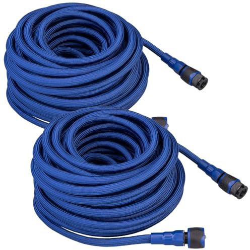 Semptec Urban Survival Technology Premium Gartenschlauch: 2er-Set Wasserschlauch in Lebensmittelqualität, 25 m (Schlauch lebensmittelecht, Gewebeschlauch lebensmittelecht, Wasserkanister)