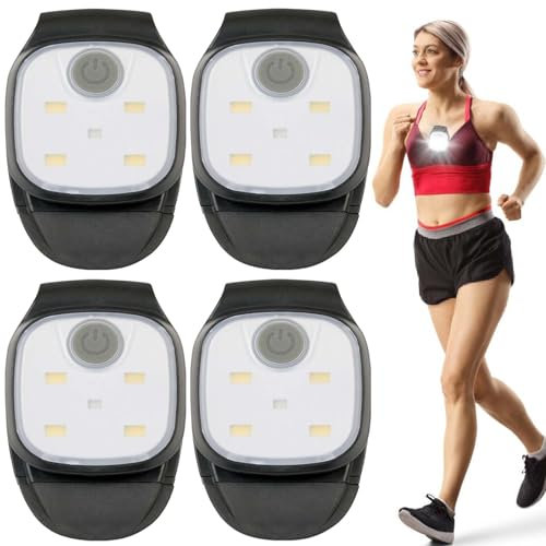4 lámparas LED con clip para exteriores, 4 modos de luz, linterna frontal LED con USB, recargable, luces LED para correr, linterna pequeña, 4 modos de iluminación, luz de seguridad para senderismo,